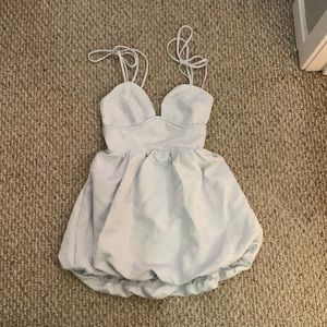 Light Blue Tie Sleeve Mini Dress